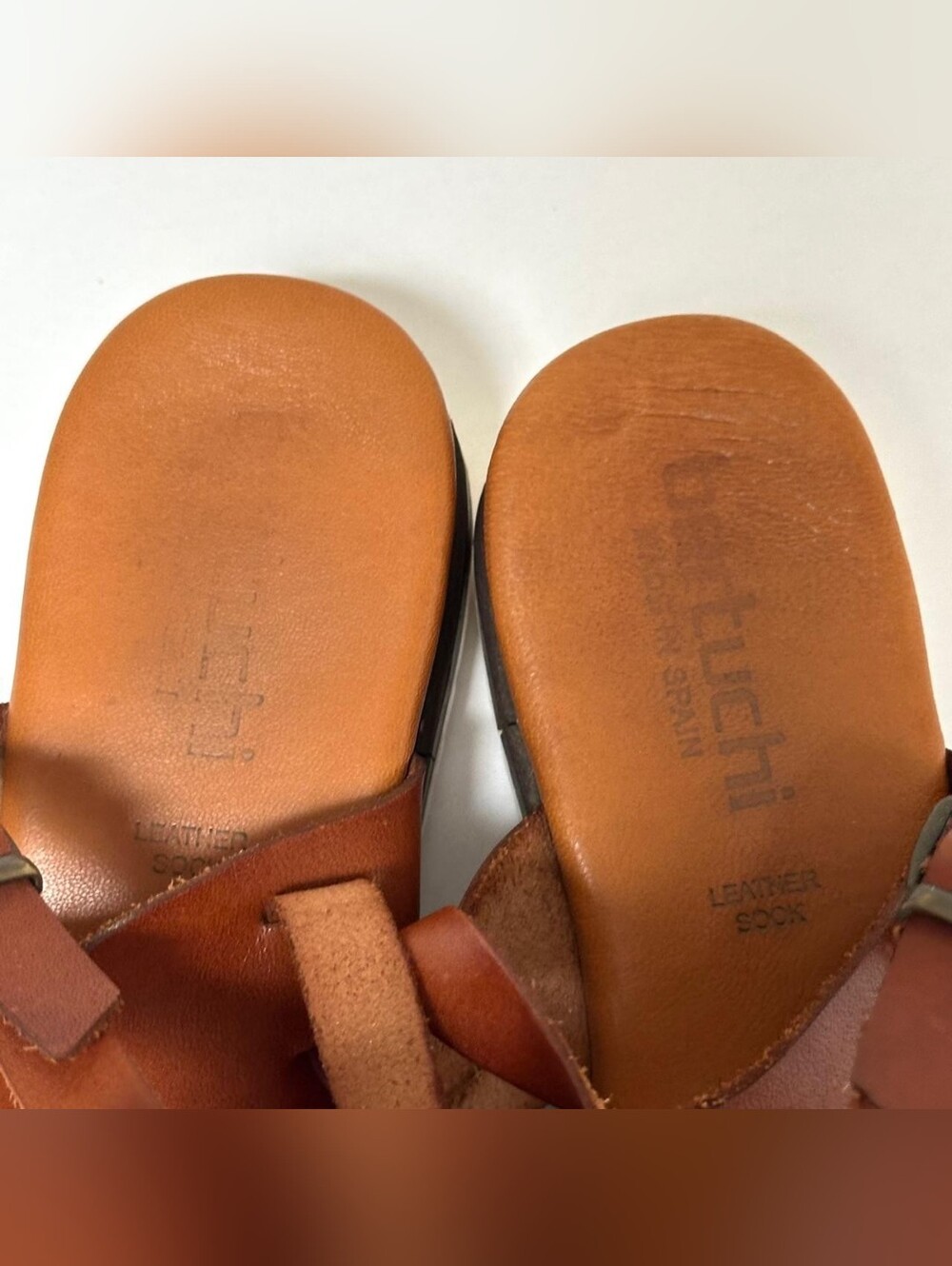 Bertuchi Spain Brown Leather Slingback Sandals Size 39 US 8/8.5 Wedge Platforms - Picture 16 of 16
